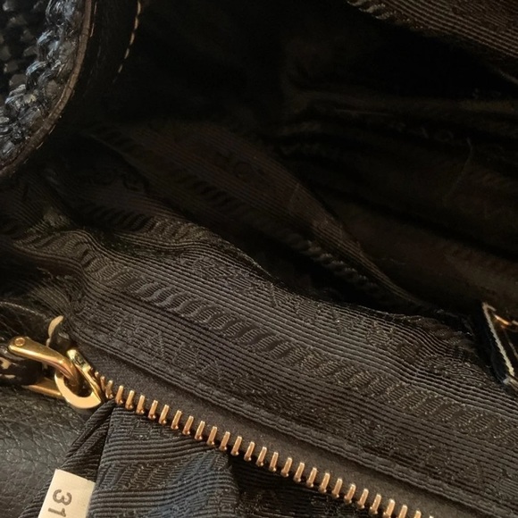 💯Auth PRADA Paglia Vitello Danio Large Raffia Style Straw Bag - Picture 11 of 14